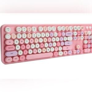 UBOTIE WIRELESS BLUETOOTH KEYBOARD PORTABLE 84 KEYS WITH COLORFUL KEYS‎ CAPS